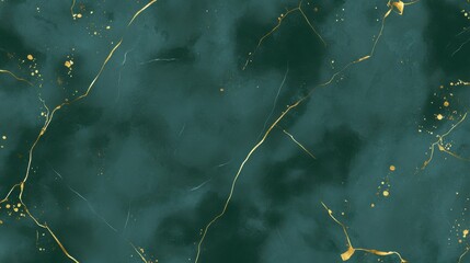 Stunning Dark Green Marble with Gold Splatter Effect for Interior Design