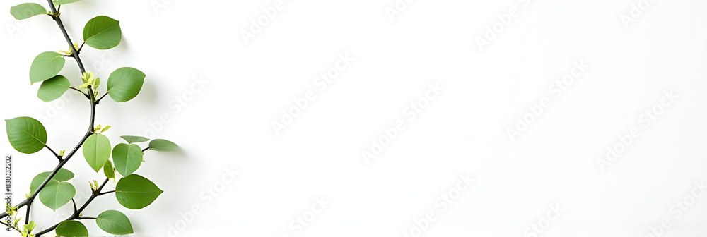 Poster Simple image of a vine growing up a white wall leaving plenty of empty space for text overlay to be added freely._00001_
