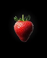 Fresh Red Strawberry with Water Droplets