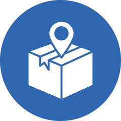 Parcel glyph circle icon