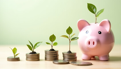 Save money by reducing costs through practical budgeting ideas using visual aids like a piggy bank and relevant texts._00002_