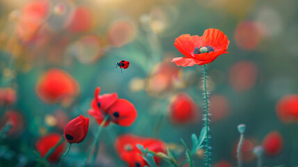 Obraz premium poppy flowers in the field