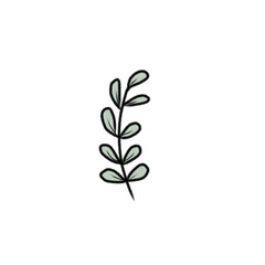 Simple Hand-Drawn Green Leaf with Minimalistic Artistic Design