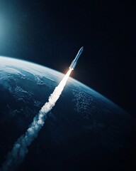 Rocket Launch Above Earth