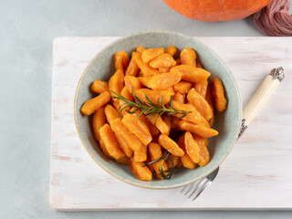 Pumpkin potato gnocchi easy Italian autumn recipe with hokkaido squash