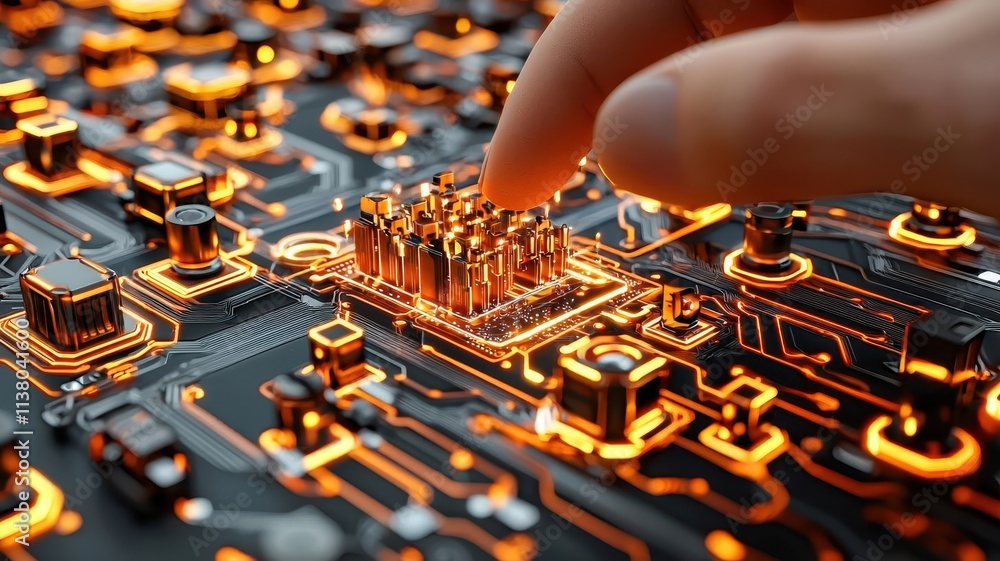 Poster a futuristic ai control hub, managing and scaling data processes across industries in real time, sho