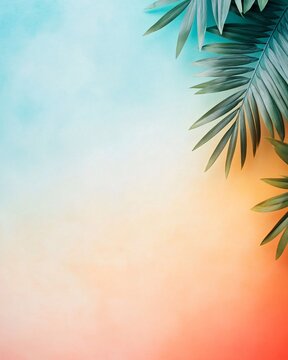 Tropical Background with Palm Leaves