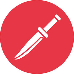 Survival Knife glyph circle icon