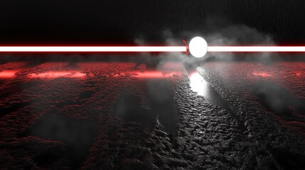 Fototapeta premium Crimson Digital Landscape: A Futuristic Abstract Artpiece