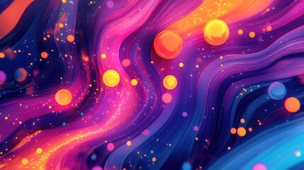 Obraz premium Network flat design top view theme information technology water color vivid 