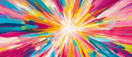 Obraz premium Vibrant colorful burst radiating outwards from a bright center.