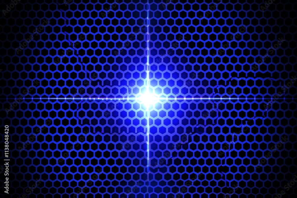 Poster a hexagonal background design featuring an abstract geometric pattern with a molecular structure.