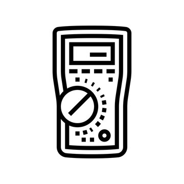 black and white multimeter device clip art preview