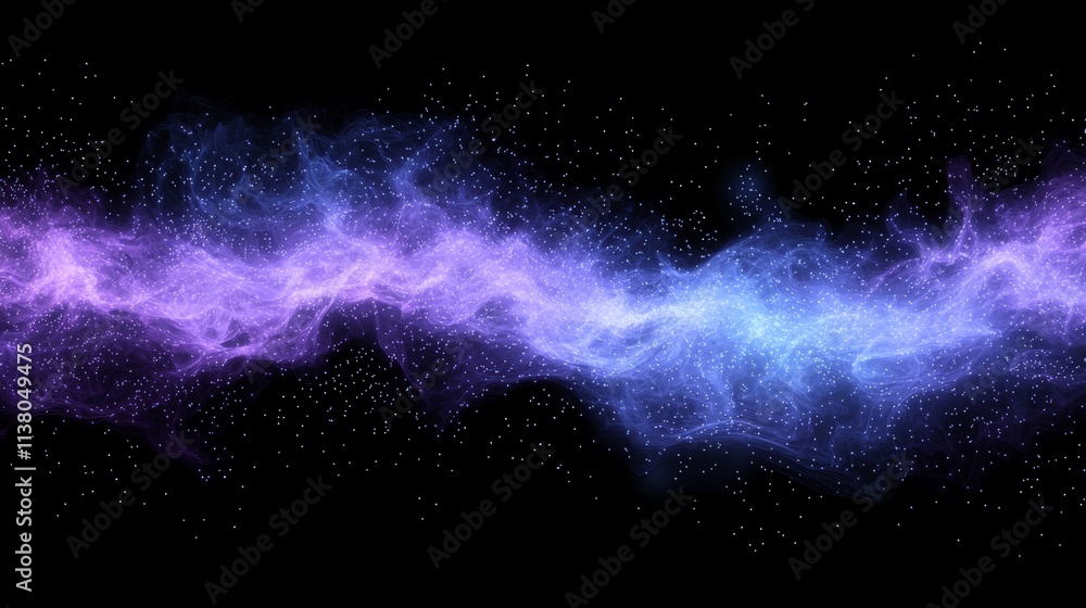 Poster a replica of an abstract wave against a dark backdrop. network design incorporating particles. big d