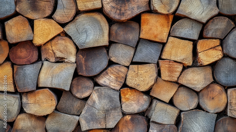 Poster wooden log stack textured background for rustic and nature-inspired design projects