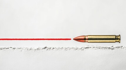5.45 cartridge with traditional bullet on white background highlighting ammunition design and features in a minimalistic style