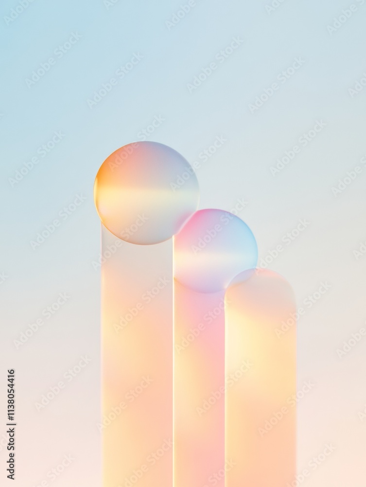 Poster surreal pastel urban concepts abstract architectural forms