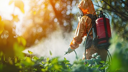 The gardener is watering the flowers.