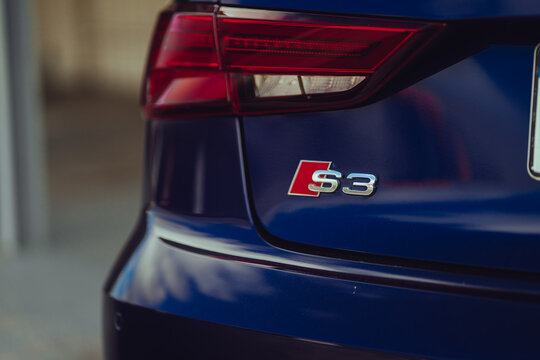 Close-up of the "S3" badge on an Audi S3