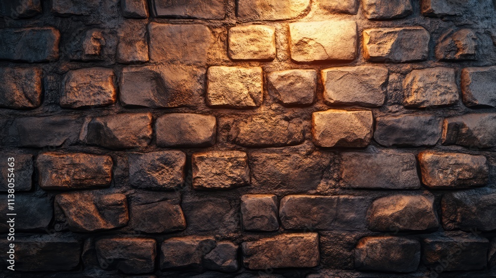 Aufkleber textured sandstone wall with warm lighting creating an inviting atmosphere for architectural and int