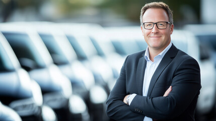 a professional photograph of a fleet car buyer decision maker 