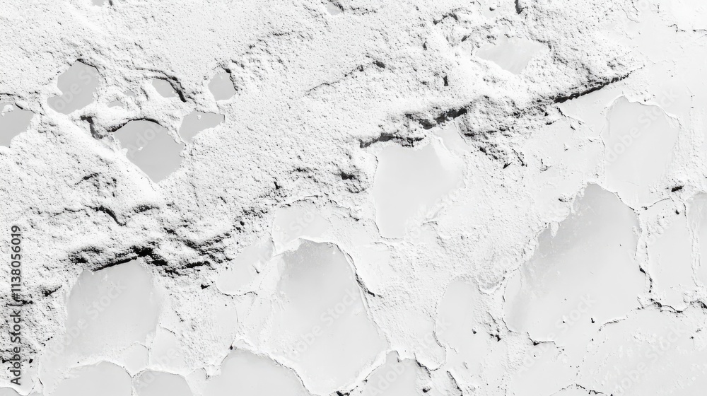 Poster weathered concrete wall texture with peeling white paint ideal for backgrounds in design and archite