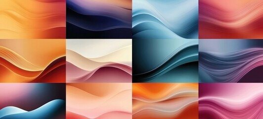 Abstract Colorful Wave Backgrounds: A Collection of Twelve Vibrant and Dynamic Designs
