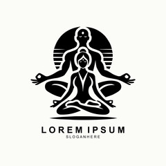 man and woman yoga logo design for brand