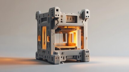 Fototapeta premium 3D printer producing intricate designs showcasing advanced technology and innovation in creative manufacturing processes