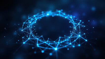 Fototapeta premium An abstract digital illustration featuring a network of interconnected dots representing cloud computing or distributed systems.