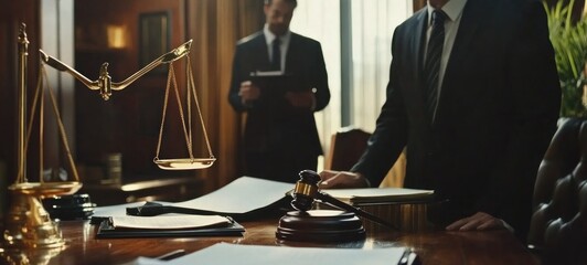 Justice, Law, and Legal Professionals in a Courtroom Setting