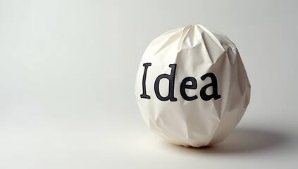 Combining a word idea with a paper ball creates a unique and innovative approach to brainstorming for creative business concepts._00002_