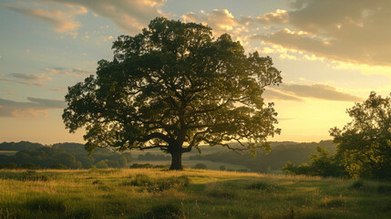 Fototapeta premium A tree at the bottom of the mountain