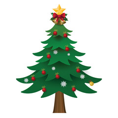 Christmas tree on Christmas poster in electronic technology style. New year, merry Christmas  congratulations card in computer tech design.