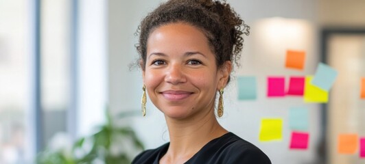 Portrait of a Smiling Woman in an Office Setting