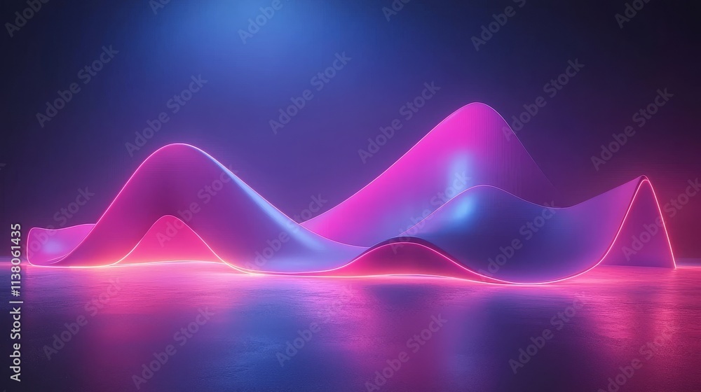 Poster a spectrum of glowing data overlaid on an abstract digital landscape, derived from stock visuals.