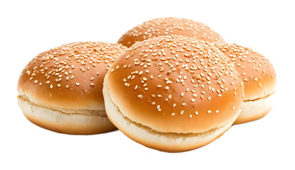 burger buns empty isolated on white background 