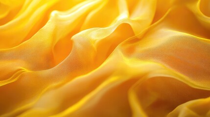 Yellow silk fabric texture with soft drapery and shine ideal for design backgrounds and elegant mood settings in fashion and interior projects