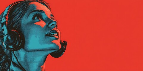 Customer service hotline with agent responding to a call 