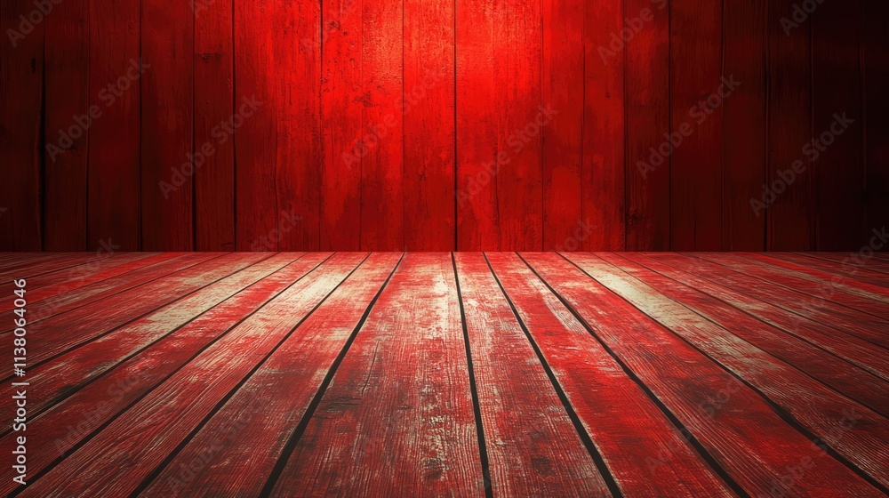 Poster red wooden background with texture and polished floor ideal for various designs and creative project