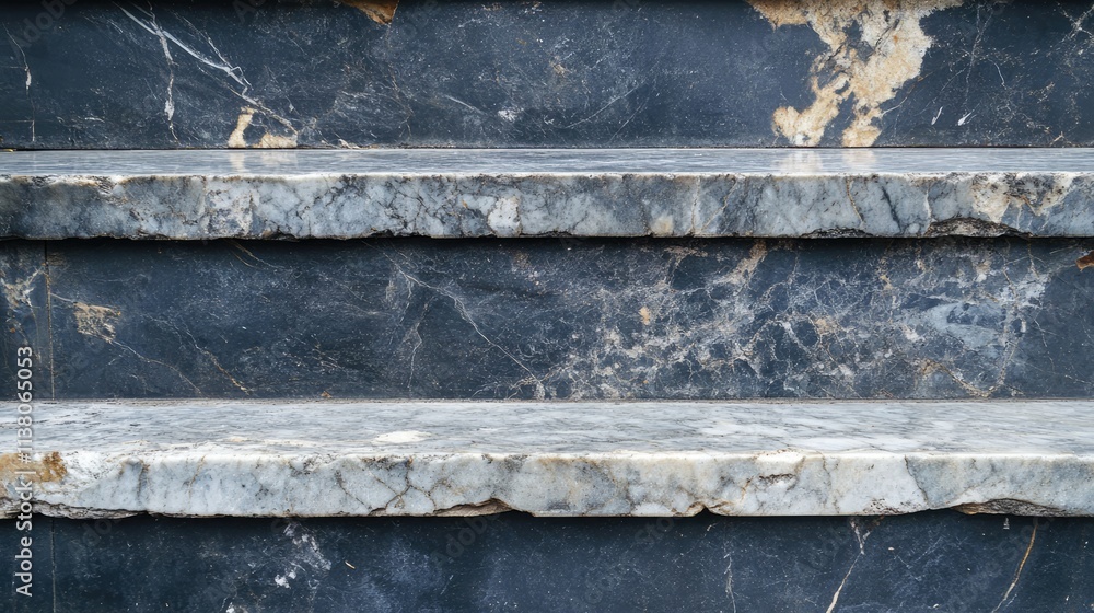 Poster marble stone tile staircase background with narrow strips showcasing an infinite level pattern for e