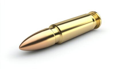 9mm bullet on white background showcasing intricate design and metallic finish ideal for firearm-related content and illustrations