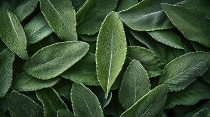 Fresh green foliage background showcasing vibrant young leaves with rich textures and natural patterns ideal for nature-themed designs.