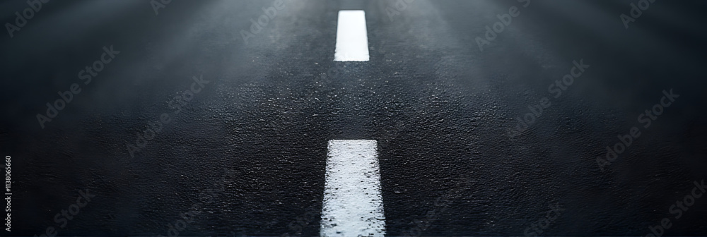Aufkleber black asphalt road texture features a prominent white center line on a dark background creating visu