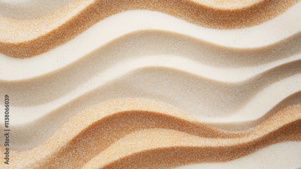 Poster textured sands creating natural waves on a beautiful beach surface with warm tones and soft gradient