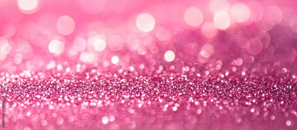 Poster vibrant pink glitter bokeh background with sparkling lights creating a dreamy and festive atmosphere