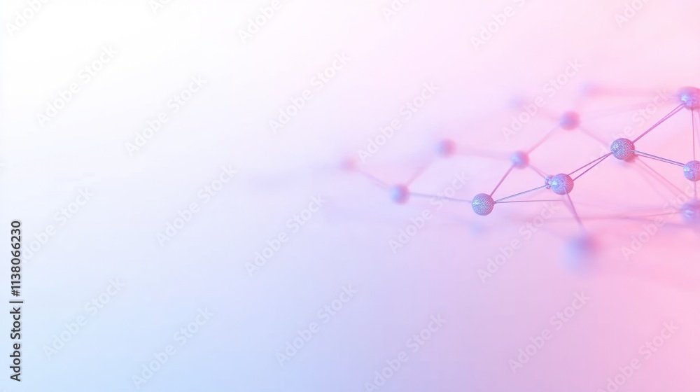 Fototapete pastel gradient network conceptual representation of digital connectivity and fluid data streams