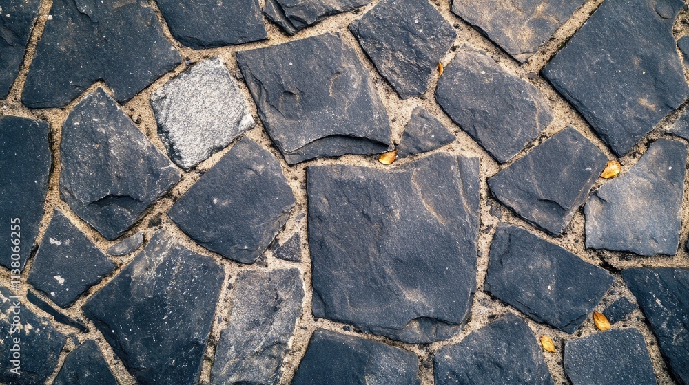 Poster textured background of weathered gray stone slabs with irregular shapes and earthy tones for design and architectural projects