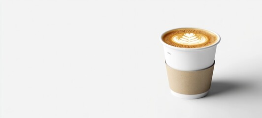 Aromatic Latte in a Disposable Cup: Perfect Coffee Break