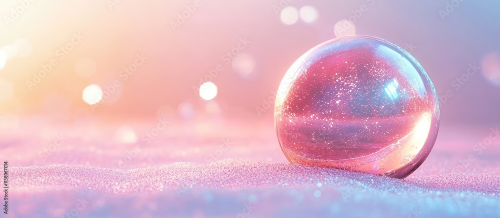 Poster elegant christmas ornament resting on soft surface with dreamy bokeh lights in the background creati